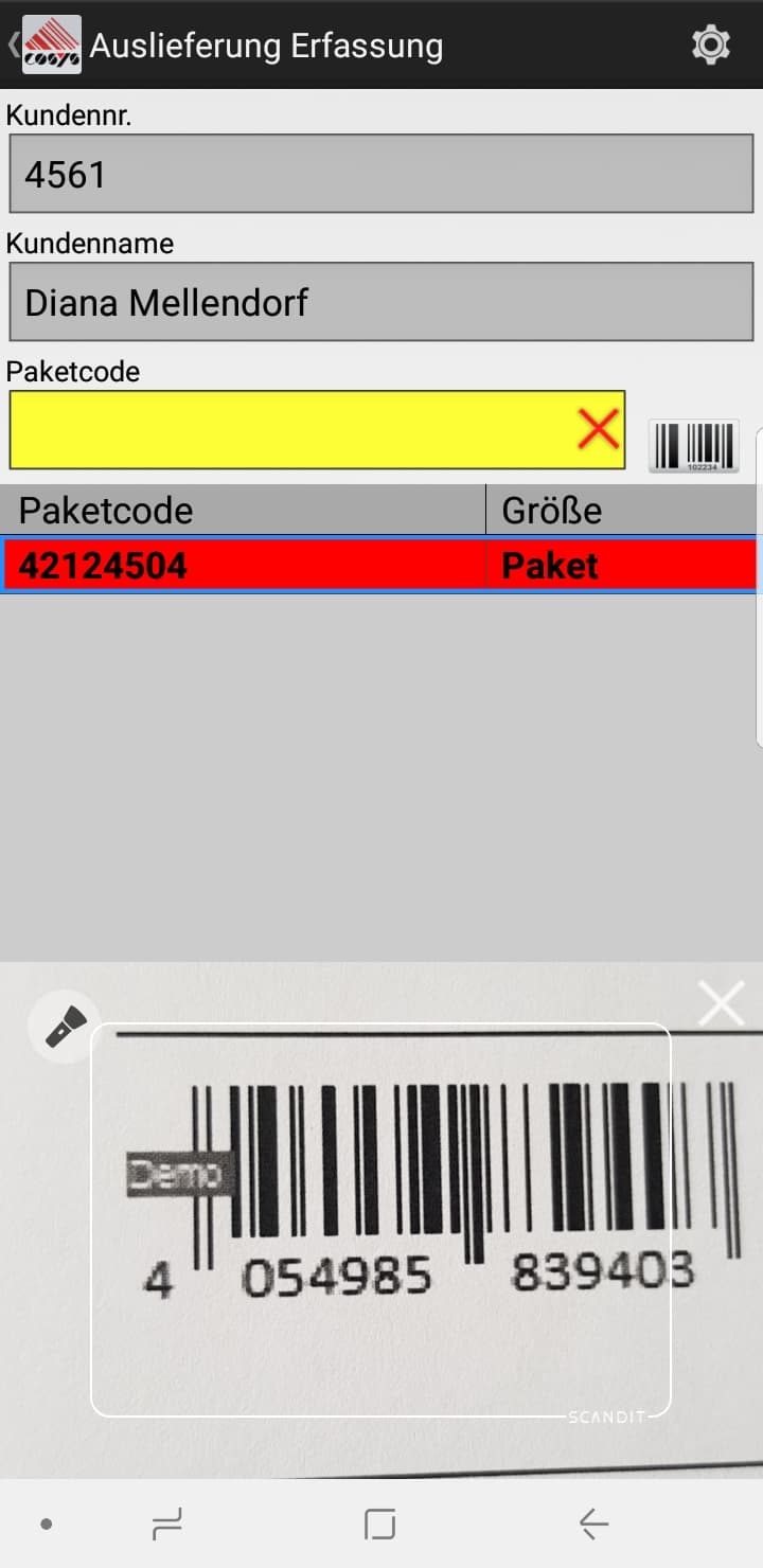 Hauspostverteilung Barcode Scanner App