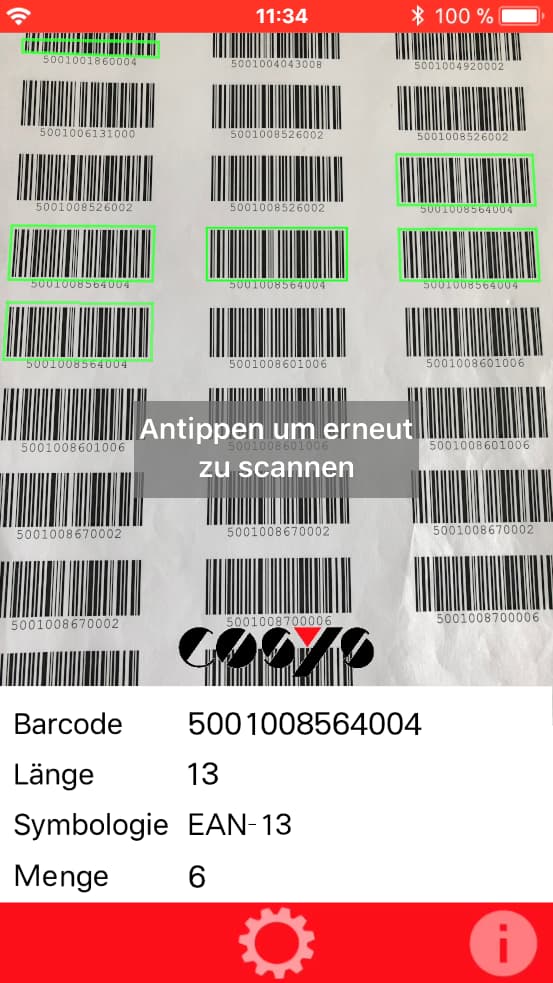COSYS Multiscan Barcode Scanner App